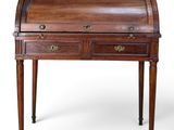 an antique writing desk with two drawers and a drawer underneath it