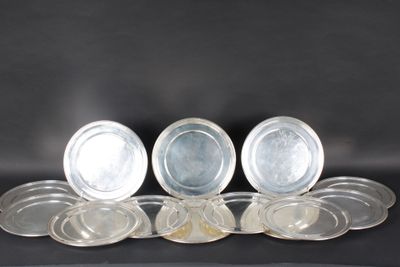 Maison Puiforcat, 14 sous-assiettes en argent, poinçon Miner… - Photo 1