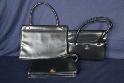 Ensemble de TROIS SACS A MAIN en cuir