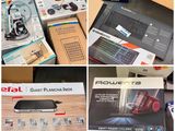 plusieurs photos différentes d'un ordinateur portable, d'un clavier, d'une souris et d'autres appareils électroniques