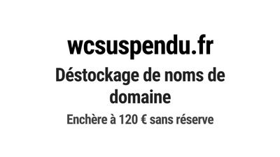 Nom de domaine wcsuspendu.fr. Catégorie: Construction et BTP…