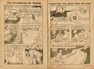 une vieille bande dessinée représentant un homme au volant d'une voiture sur la route