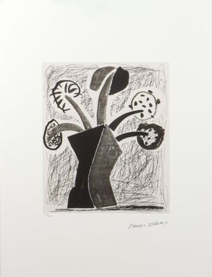 une image représentant un dessin en noir et blanc de fleurs dans un vase