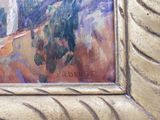 a picture of a painting in a gold frame on the wall