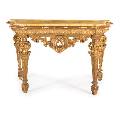 Console EN Bois SculptÉ ET DorÉ, 19e SIÈCle