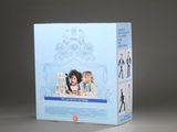 a box with a picture of a woman and two children