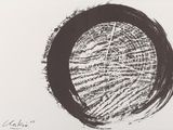 une image représentant un dessin en noir et blanc d'un cercle sur une feuille de papier