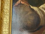 a picture of a painting of a man holding a book