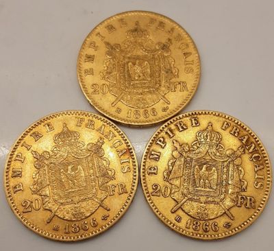 trois souverains d'or britanniques
