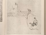 two drawings of a man and a woman sitting on a bench