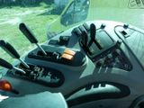 a view of the dashboard of a truck from the driver ' s seat