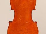 an old violin with a wooden back and a long neck