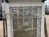 a picture of a window that has been wrapped in plastic