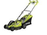 a greenworks corded lawn mower with a battery
