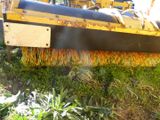 a yellow brush that is sitting in the grass