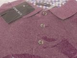 the shirt is purple and has a white horse on it