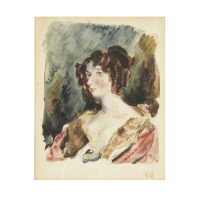 une image représentant un tableau où l'on voit une femme tenant un éventail