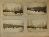 plusieurs photos en noir et blanc de personnes marchant dans la neige