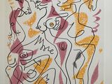 une image représentant une peinture d'un groupe de personnes sur un fond blanc