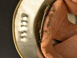a close up view of a helmet on a table