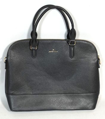 ANNA FIELD Sac ordinateur en cuir noir