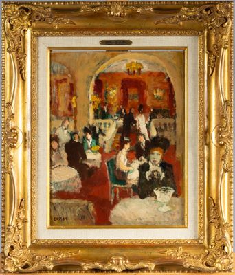 an image of a painting of a group of people sitting at a table