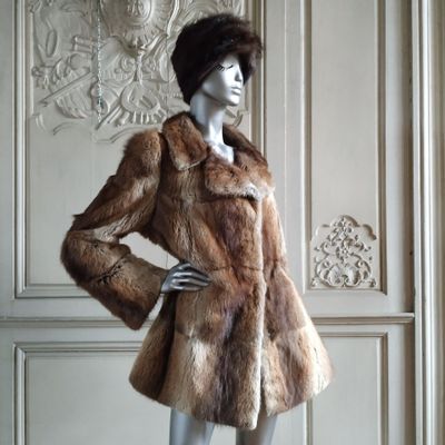 a mannequin dressed in a fur coat and hat