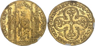 a gold coin with an image of a woman on it