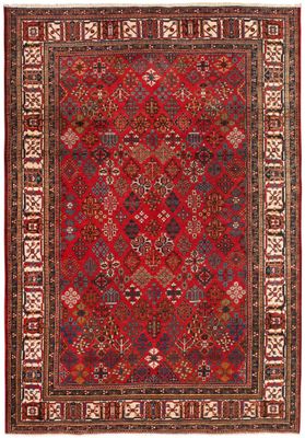 un tapis rouge et bleu à motifs en losanges