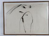 a picture of a drawing of a woman in a hat