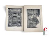 an open book with a picture of an old building and a picture of a building