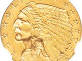 une image représentant une pièce d'or sur laquelle figure une tête d'Indien