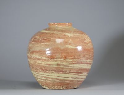 Jacques Lenoble ( 1902-1967). Vase boule en céramique vernis… - Photo 1