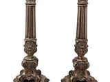 pair of antique silver candlesticks
