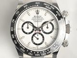 montre Rolex avec cadran blanc et lunette noire