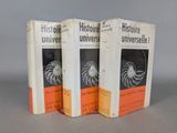 three books sitting on top of each other in front of a gray background