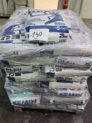 Lot de 36 sac de platre fin , pour enduire briqueter 25kg , …