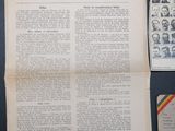 three pages of a newspaper with a picture of a man and a woman