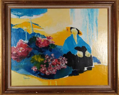 NGHIEMPHU (1934-?, Vietnam) Composition au personnage et aux…