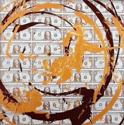 John Thery ( né en 1955), "Dollars" Estampe couleur (subligr…