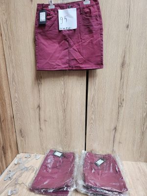 Lot de 10 jupes femme, tailles 40 et 42, coloris dark red, articles ne