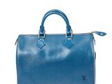 louis vuitton blue epi leather speedy bag