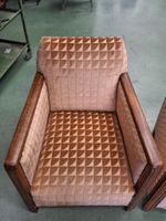 Paire de fauteuils en velours ciselé moderne à motifs géomét… (photo 4)