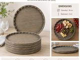 lot de 6 plataux de presentation en boiss - lot de 6 plataux de presentation en boiss