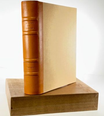 an image of a brown book sitting on top of a wooden block