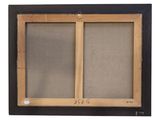 a black and wood frame with a picture of two doors