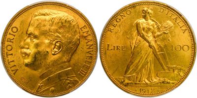 a gold sovereign coin with the image of a man holding a sword