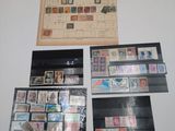 several different types of stamps are on display on a table