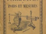 an old book with a picture of a man on a scale