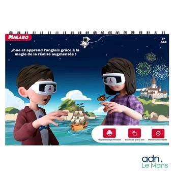 un calendrier sur lequel figurent deux personnes portant des lunettes virtuelles